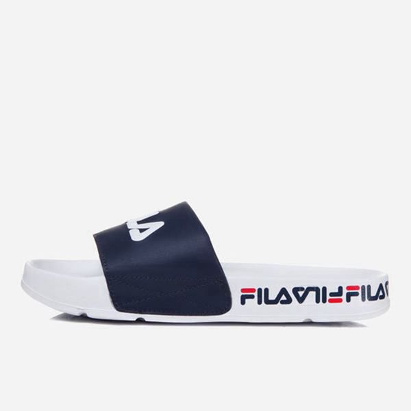 Chanclas Fila Hombre Blancas / Azul Marino - Drifter Tapey Tape - España 857960OLM